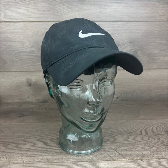Nike Golf Legacy91 Tech Cap Dri-Fit Hat Black White Swoosh Embroidered Logo - Picture 2 of 15
